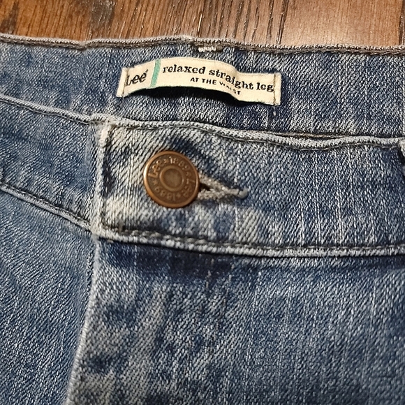 LEE Vintage Y2K Relaxed Fit Straight Leg 99% Cotton Denim Jeans - SIZE 12 PETITE - Picture 5 of 9